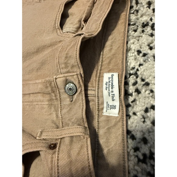 Women's Abercrombie Fitch The 90s Relaxed Jean High Rise Light Brown Size 30/10 - Picture 4 of 7